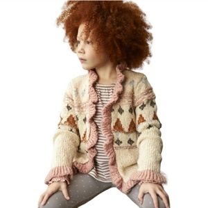 Matilda Jane Gir's Cardigan Imagine   Stephanie Fair Isle Boho Ruffle Southwest